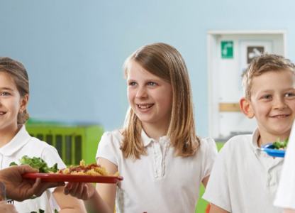 School children in a school canteen