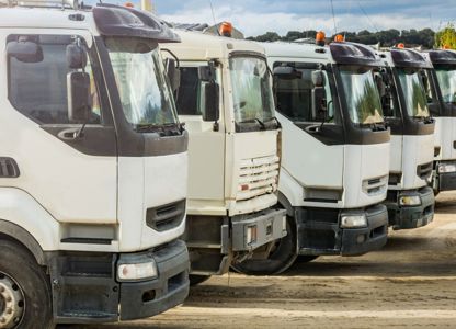 A row of lorries 